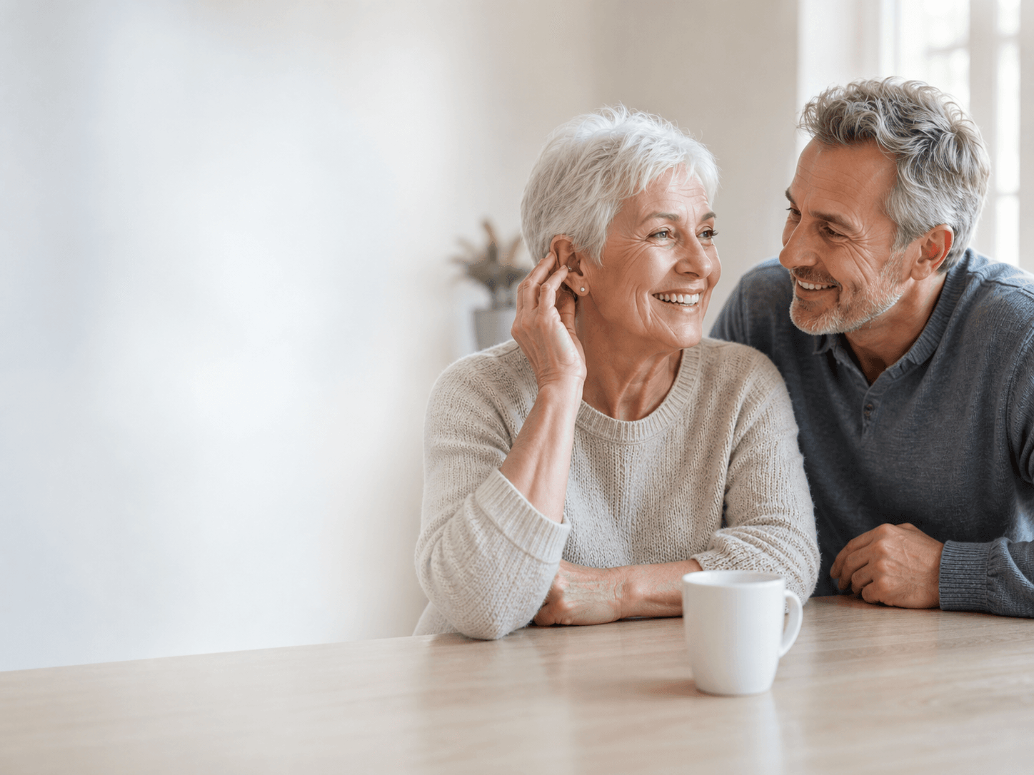 Un couple échange autour du confort auditif